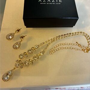 Brand New Azazie Bridal Necklace/Earrings Set